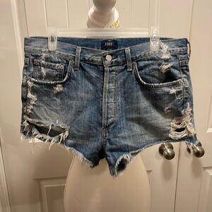 Agolde distressed denim Parker cut off shorts size 28 from Revolve